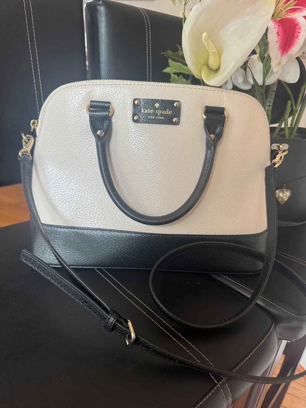 NWT Kate Spade Grand Street Colorblock Small Rachelle (Stone Ice/Black(3000